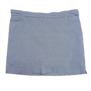 Kim Roger's Blue & White Striped Stretch Skort Built In Shorts Size 22W